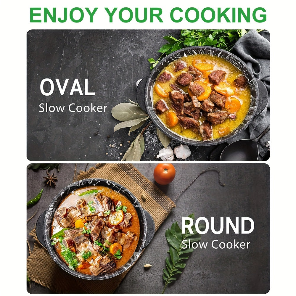 30pcs Slow Cooker Liners, Easy Clean Up Plastic Bags For Crockpot, Kitchen Disposable Cooking Bags, BPA Free, For Oval Or Round Pot, Size 33.02*53.34 Cm, Fit 3QT To 8QT, Baking Tools, Kitchen Accessaries