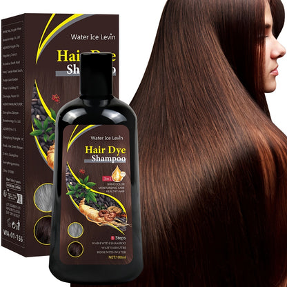 Brown Hair Coloring Shampoo, Instant Hair Coloring Shampoo 3 in 1 Nourishing Hair Shampoo Hair Coloring Cover Gray Hair, Natural Long Lasting Hair Coloring Shampoo