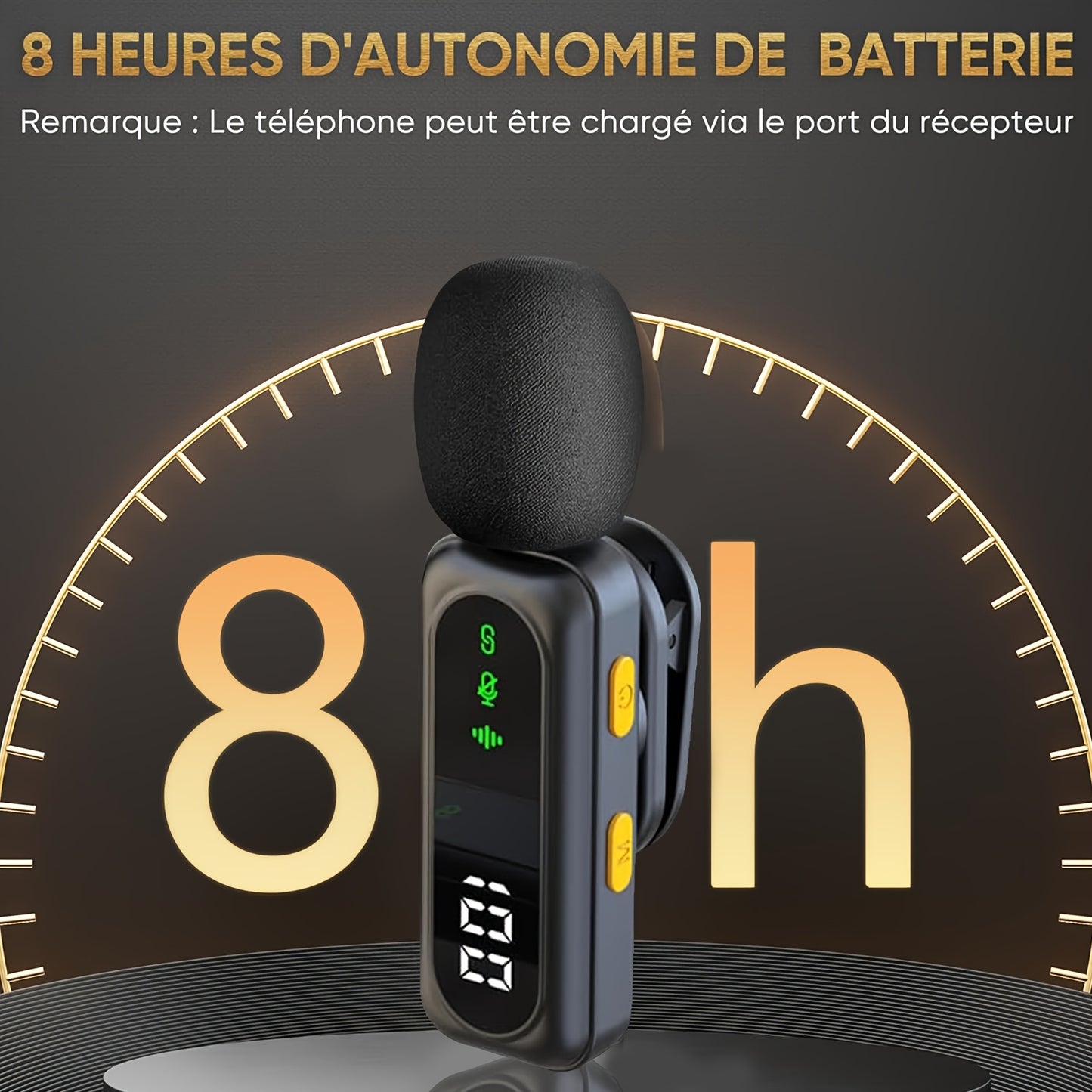 2025 New USB C Phone Mini Microphone for iPhone, Android, Camera, Utsund LED Display Wireless Lavalier Microphone for Video Recording, Clip on Lapel Lav Mics with Noise Reduction for Interview Vlog YouTube TikTok