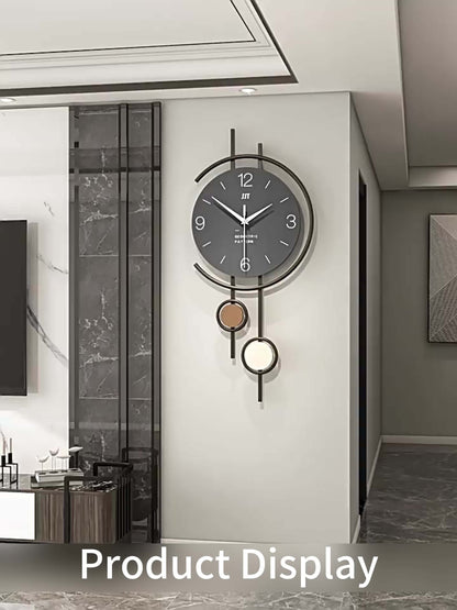 TOHOOYO Modern Minimalist Wall Clock - Silent Non-Ticking, Large Easy-to-Read Numbers, Battery-Powered (AA Not Included) - Elegant Home Decor for Living Room, Dining Room, Office - Contemporary Scandinavian Decor - Durable Ir