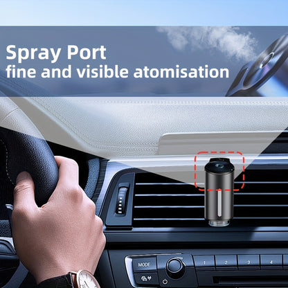 Intelligent Car Air Vent Aromatherapy Diffuser - Cylindrical Shape, Battery Powered with Rechargeable Lithium Battery, 3 Operating Modes, Spray Format for Fresh Fragrance