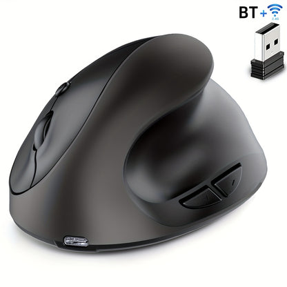 Rato Vertical Ergonómico Sem Fios Dual Mode BT &amp; 2.4GHz