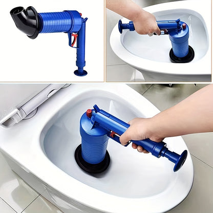 1 Set Toilet Plunger, Drain Clog Remover Tool With 4 Sized Suckers, High Pressure Air Drain Blaster Gun, Tub Drain Cleaner Opener, Sink Plunger For Bathroom Kitchen Bathtub Toilet Floor Drain Clogged