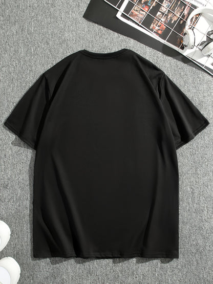 Men's Street Style Summer 2PCS Outfits, Male's Trend TRUST Graphic Short-sleeve Crew Neck T-shirt Drawstring Shorts Set, Casual Clothes For Men