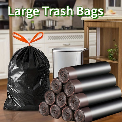 20/50/100pcs Heavy Duty Leakproof Trash Bags with Drawstring Closure - Extra Thick, Tear-Resistant, for Kitchen, Home, Restaurant, Commercial Use - Compatible with Trash Cans & Bins - (20/50/100 Count), Restaurant Waste Dispo