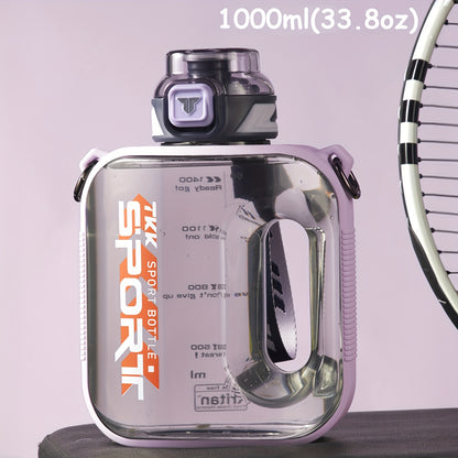 1pc TKK Leakproof Sports Water Bottle Jug with Handle & Straw - Wide Mouth, BPA-Free, for Gym, Travel, Camping, Yoga - Available in 1000ml/1600ml/2100ml (33.81oz/54.1oz/71.01oz) - Ideal Gift for Athletes, Hikers, Outdoor Enth