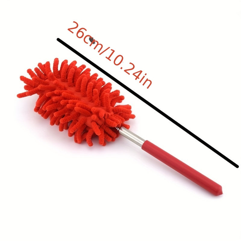 1pc, Stainless Steel Telescopic Fiber Duster - Efficient Dust Removal And Sweeping With PP Wool - Cleaning Tools And Supplies