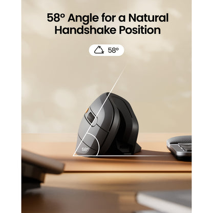 Ergonomic Vertical Mouse, BT Rechargeable Mouse Wireless, Ergo Mouse With 3 Multi-Device For PC/Notebook/Laptop, 2.4GHz Optical Mouse For Windows, Mac OS