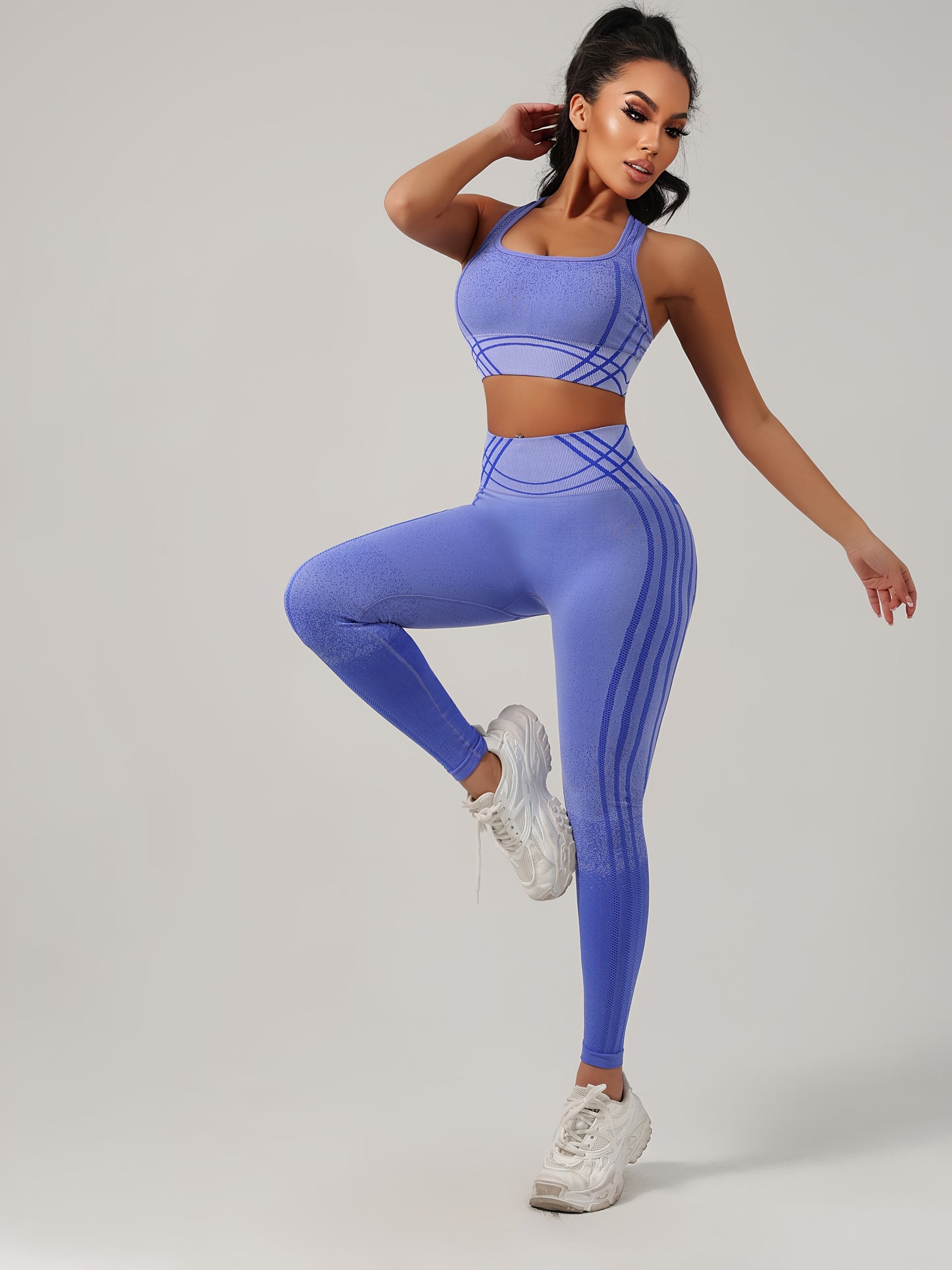 Yoga Sports Long Pants and Vest Set, Solid Color, Rib, High Stretch, Skinny Fit, Long Length, All-Season, for Adult, Sports Occasion, Ribbed Details, Ribbed Fabric