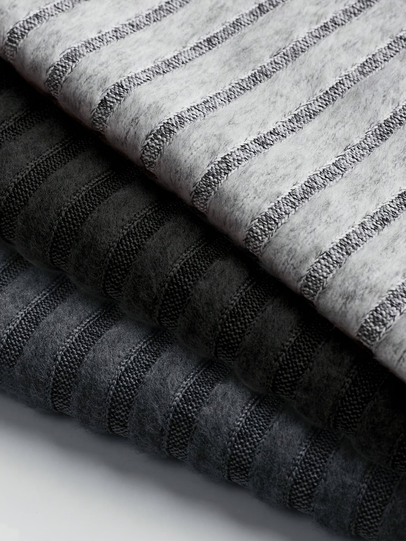 Conjunto de 3 peças de collants canelados de cor sólida para mulher - Cintura alta, casuais, essenciais para o outono/inverno, ajuste confortável, opções elegantes em cinzento, preto e branco. Collants estilosos | Estilo casual | Ajuste confortável