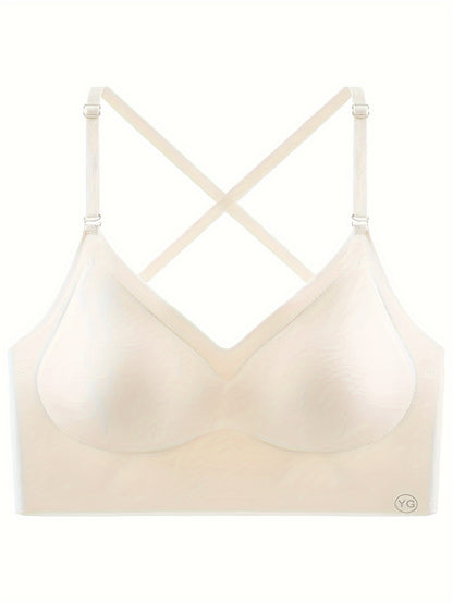 2pcs Seamless U-Backless Sports Bra Set, Breathable Comfortable Crop Top With Adjustable Straps For Yoga And Fitness