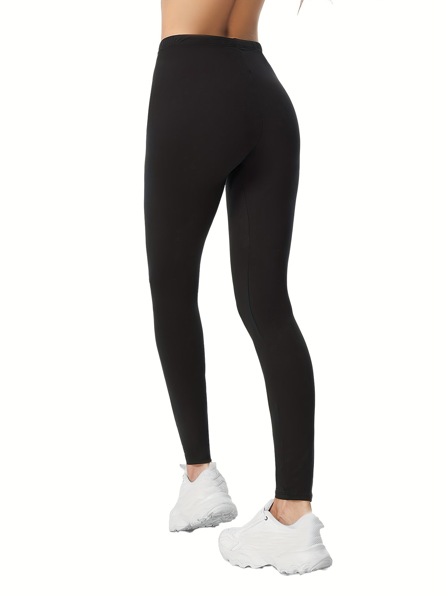 3-Pack High-Elasticity Slim-Fit 9/10 Length Pants - Solid Color Tight Waist All-Season Trousers, Machine Washable & Dry Cleanable, Casual to Dressy Wear (Compatible with Skirts/Blouses) - Bulk Pack for Cost Savings & Easy War