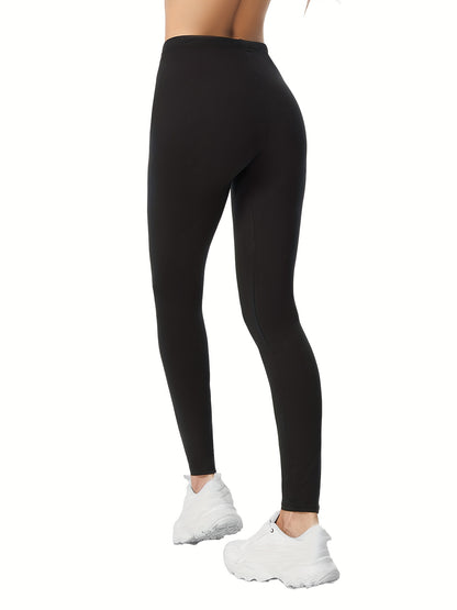 3-Pack High-Elasticity Slim-Fit 9/10 Length Pants - Solid Color Tight Waist All-Season Trousers, Machine Washable & Dry Cleanable, Casual to Dressy Wear (Compatible with Skirts/Blouses) - Bulk Pack for Cost Savings & Easy War