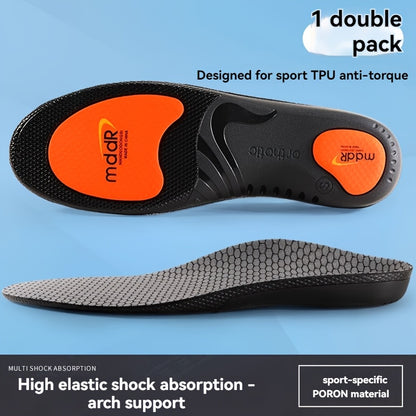 1 Pair MADIFW  Support Sports Insoles - Upgraded TPU Anti-Torque 3.0 System, High Elastic Shock Absorption, Breathable & Comfortable for Active Lifestyles, Black with Orange Accents