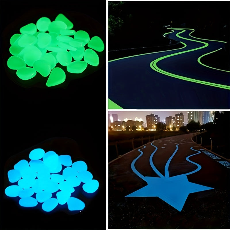 100pcs/500pcs Outdoor Luminous Miniature Pebbles, Garden Potted Mini Garden Accessories, Garden Decoration, Garden Supplies, Wedding Party Decoration, Festival Supplies, Garden Aquarium Dark Glow-in-the Dark Luminous Stone! (