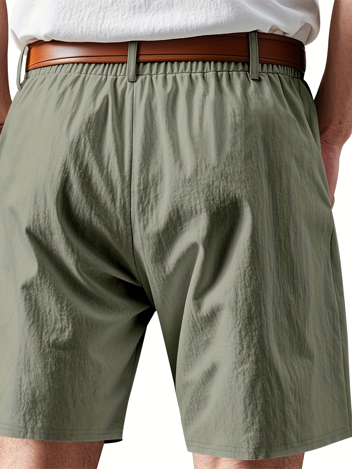 Men'S Casual Summer Linen Shorts - Light Gray, Breathable 5-Inch Shorts with Pockets, Perfect for Beach & Outdoor Activities, Casual Summer Wear|Relaxed Fit Shorts|Pocketed Shorts