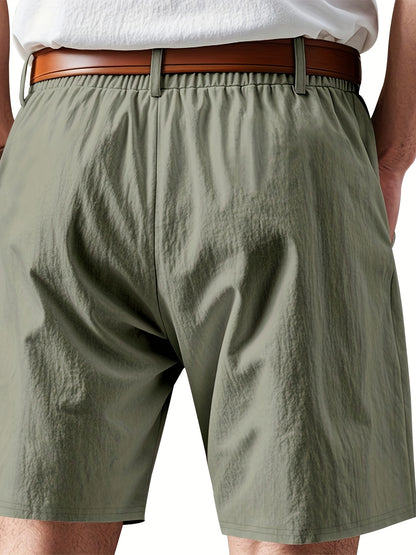 Men'S Casual Summer Linen Shorts - Light Gray, Breathable 5-Inch Shorts with Pockets, Perfect for Beach & Outdoor Activities, Casual Summer Wear|Relaxed Fit Shorts|Pocketed Shorts