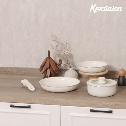 Kpxsiaion Pots and Pans Set, Cookware Set Detachable Handle, Induction Nonstick Kitchen Cookware Sets with Removable Handle, Non Stick RV Cookware Set, Dishwasher/Oven Safe Cookware Set, Induction Compatible, Kitchen Cookware