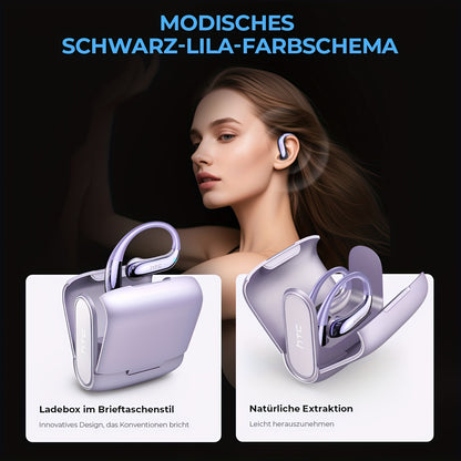 HTC NE23 AI Wireless Translation Earbuds Supports Real-Time Translation Between 135 Languages, Featuring Extended Battery Life, Comfortable Fit And High-Definition Noise Cancellation. Suitable for All Scenarios Including Spor