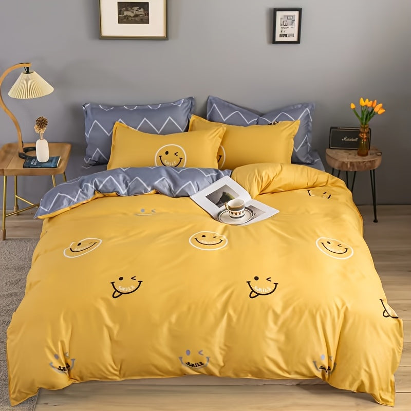 New Bedding Set, Fashionable, Soft, Comfortable And Durable (Including 1 Quilt Cover + 1 Bed Sheet + 2 Pillowcases)