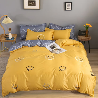 New Bedding Set, Fashionable, Soft, Comfortable And Durable (Including 1 Quilt Cover + 1 Bed Sheet + 2 Pillowcases)