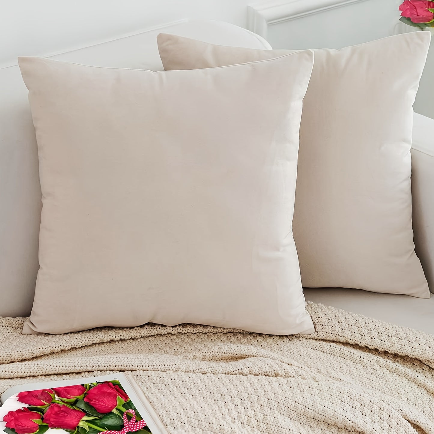 Fronha de almofada em veludo para outono/inverno