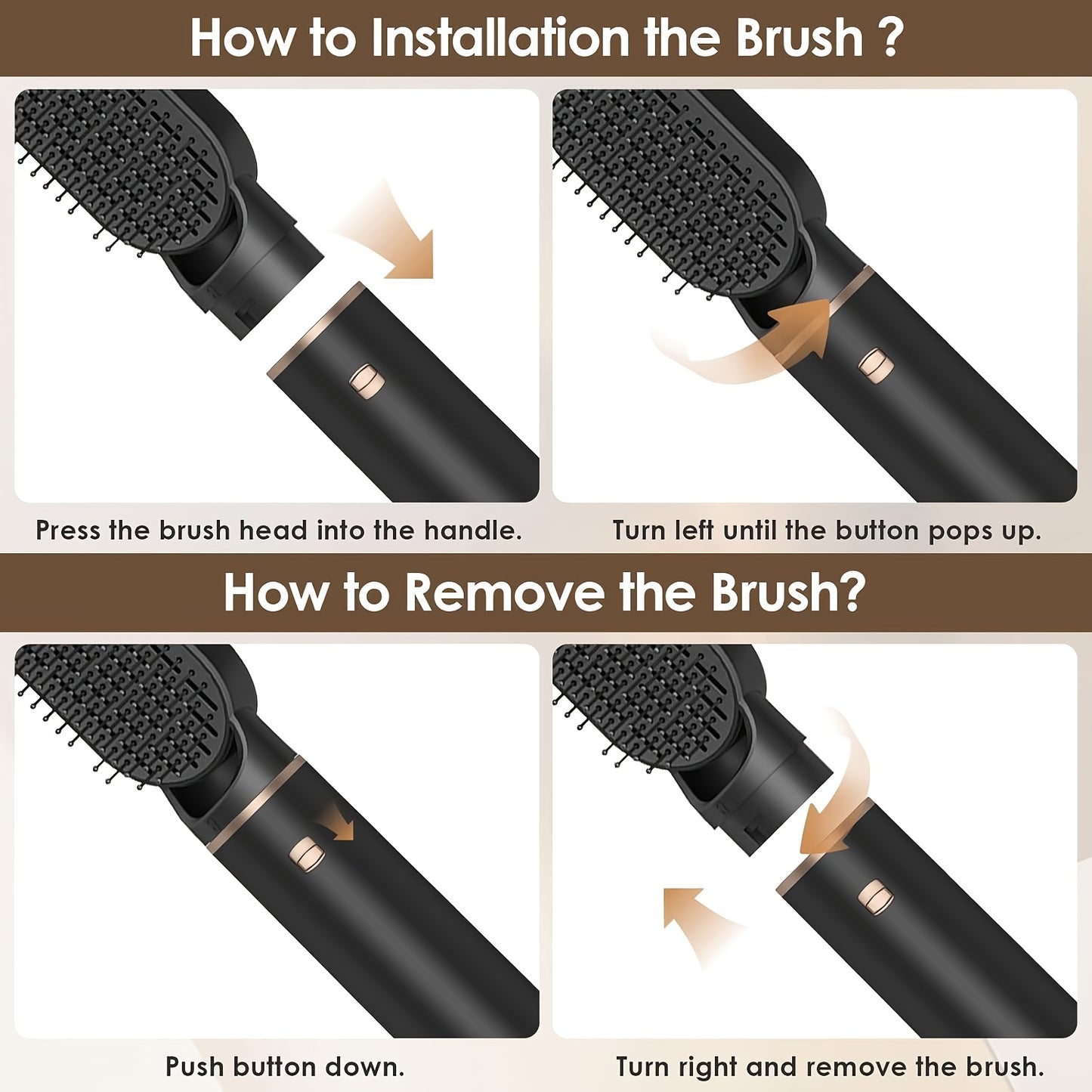 5in 1 Hair Styler Hot Air Brush Detachable Hair Hot Brush Air Curler Air Curling Wrap Styler Upgrade Hot Air Brush Curling Iron Brush Hair Styling Tools for Curling Straightening, Hair Straightening Tool, Salon Styling Tool,