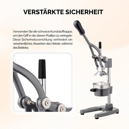 Bonnlo Heavy-Duty Manual Juicer with Removable Top Filter - Heavy-Duty 316 Stainless Steel Citrus, Apple, Orange, Lemon, Lime, Grapefruit Press - Non-Electric Mincer for Home & Commercial Use - Easy-Clean Design, Compact Juic