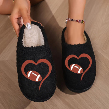Christmas Tree Pattern Fuzzy Slippers, Winter Warm Closed Toe Flat Floor Shoes, Cozy Soft Sole Plush Home Slippers