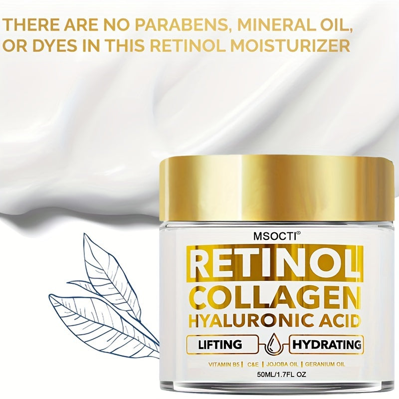 50ml Retinol Collagen Hyaluronic Acid Face Cream, All In One Moisturizer Cream, Deep Hydrating Firming Skin