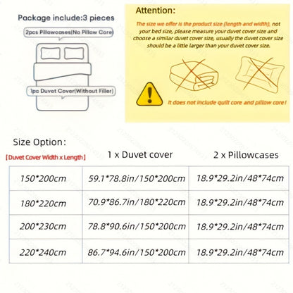 3pcs, New Minimalist Pure Cotton Three-Piece Set, 1*Duvet Cover + 2*Pillowcases, Soft and Comfortable, Machine Washable, Suitable for Bedroom, Guest Room, Dormitory, All-Season Use, Guest Room Essentials, Pillowcase And Duvet