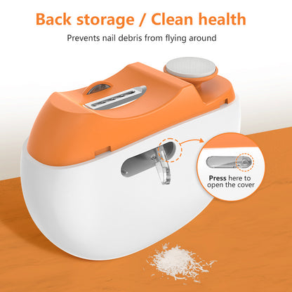 SWOSON Rechargeable Electric Nail Clipper & Polisher with LED Light - USB-Powered, Lithium-Polymer Battery, 36V/5A Fast Charging, 3-in-1 Nail Trimmer, Polisher, And File - Salon-quality Results For Home Use, Nail Polisher, Sl