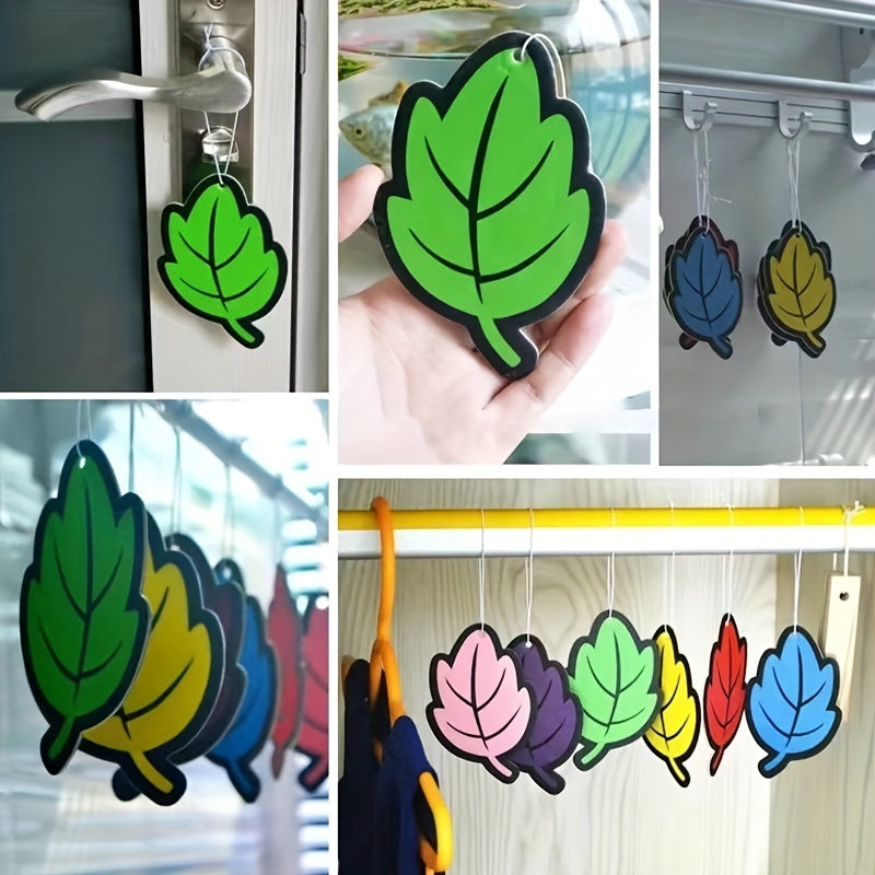 3-60pcs Car Air Freshener Natural Scented Tea Paper Auto Hanging Vanilla Perfume Fragrance Leaf Shape Car Interior Accessories Christmas Gift