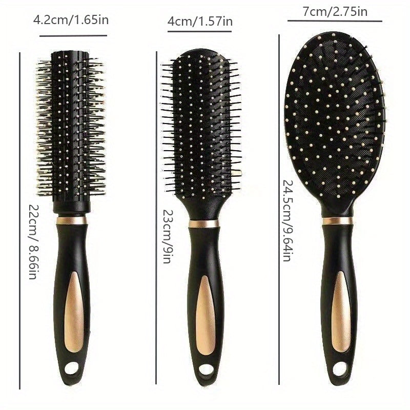 3pcs Air Cushion Comb Anti Static Hairdressing Comb Detangling Hair Brush For All Hair Types