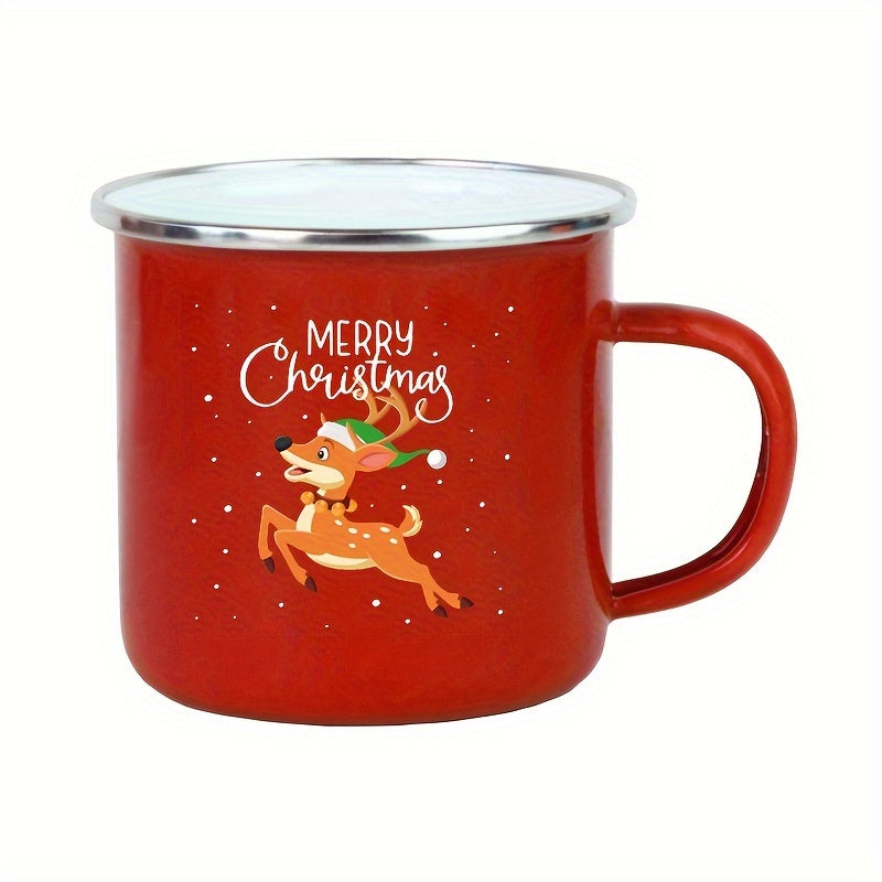 Christmas-Themed Enamel Coffee Mug - Red, Insulated Cup for Hot & Cold Beverages, Perfect Gift for Daughters, Nurses, Doctors, Friends, and Bosses