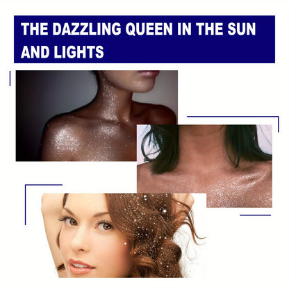1PCS Glitter Spray Shimmer Silver Glitter Hairspray, Hair Body Glitter Spray, Silver Holographic Highlight Powder Spray For Party Perform Brighten Makeup