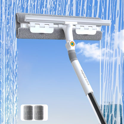 2-in-1 Glass Wiper, Multi-Functional Plastic & Stainless Steel Window Cleaning Tool, Ideal for Bathroom, Outdoor, Wall, Floor, and Glass Surfaces