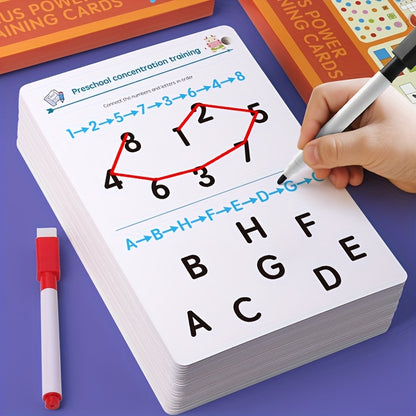 Conjunto de Caderno Mágico Reutilizável com 64 Páginas | Desenvolvimento Cerebral Integral, Controlo da Caneta e Atividades Educativas de Desenho | Aprenda a Escrever com Papel | Páginas Coloridas | Presente para o Regresso às Aulas