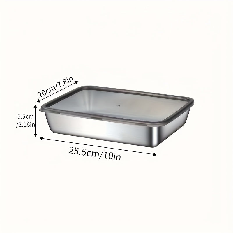 3pcs Stainless Steel Food Storage Containers Leak-Proof, Stackable, Space-Saving - Heavy-Duty Stainless Steel Construction, Airtight Lid for Freshness - Ideal for Meal Prep, Fruits, Meats, Veggies, Leftovers, Fridge, Freezer,