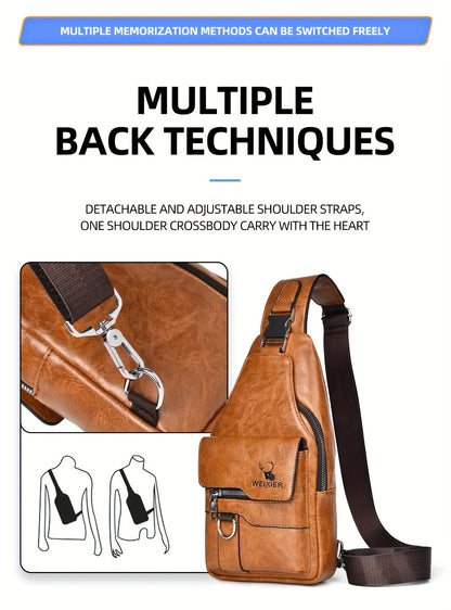 New and Wear-Resistant Men's Crossbody Bag, Handbag, Shoulder Bag, Chest Bag, Made of Wear-Resistant Fabric, with Large Capacity, Convenient to Carry, Suitable for Daily Work, Leisure, and Travel, Available in Multiple Colors