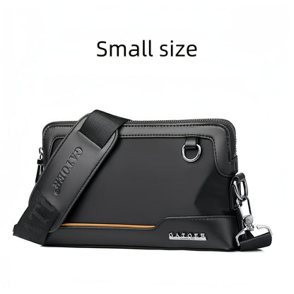 Men'S Premium Oxford Fabric Crossbody Bag with Adjustable Strap - Multi-Compartment Casual Shoulder Bag for Everyday Commute & Outings, Royal Blue with Orange Accents - Ideal Gift for Boyfriend & Family, Crossbody Purse, Vers