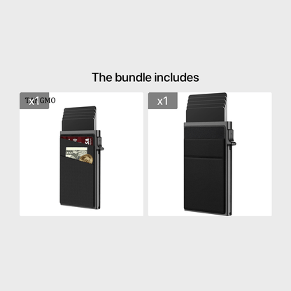 Simple RFID Blocking Aluminum Alloy Credit Card Holder with Money Bag for Men