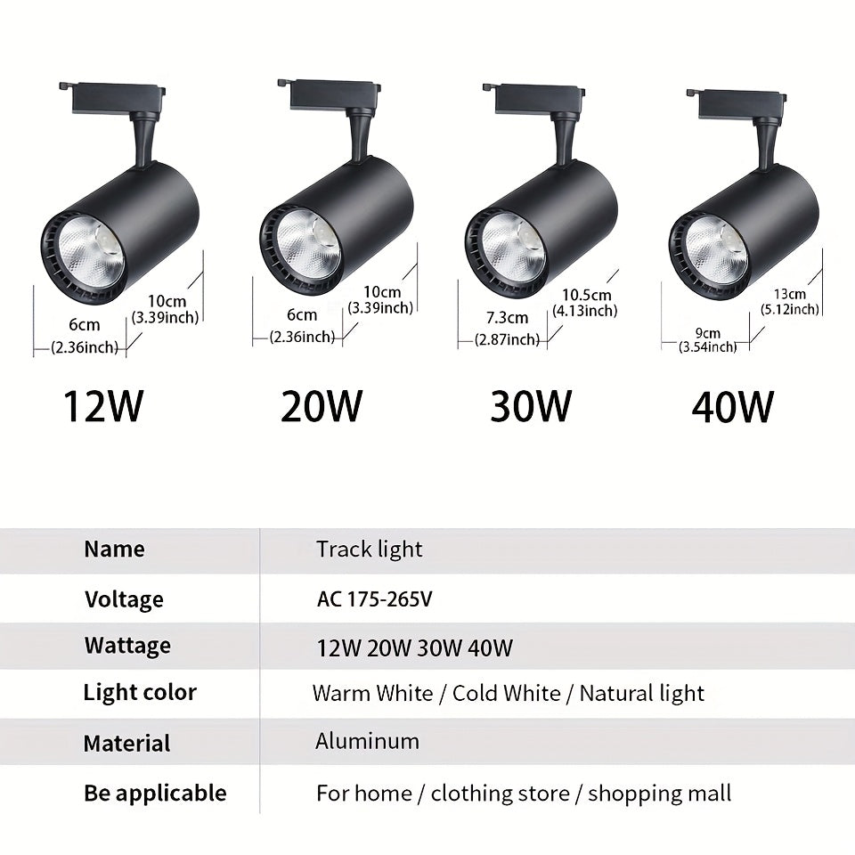 4pcs Track Light AC175-265V Set LED Track Lighting Rail Lamp LED Spot 12W 20W 30W 40W Store Home Lights