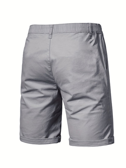 5pcs Men's Formal & Casual Shorts - Multi-Color Business, Streetwear, Beach Pants - Zipper Closure & Belt Loop - Non-Stretch Fabric for Office, Travel, Gym, Vacation - Machine Washable - (Black/Gray/Beige/Olive Green/), Versa