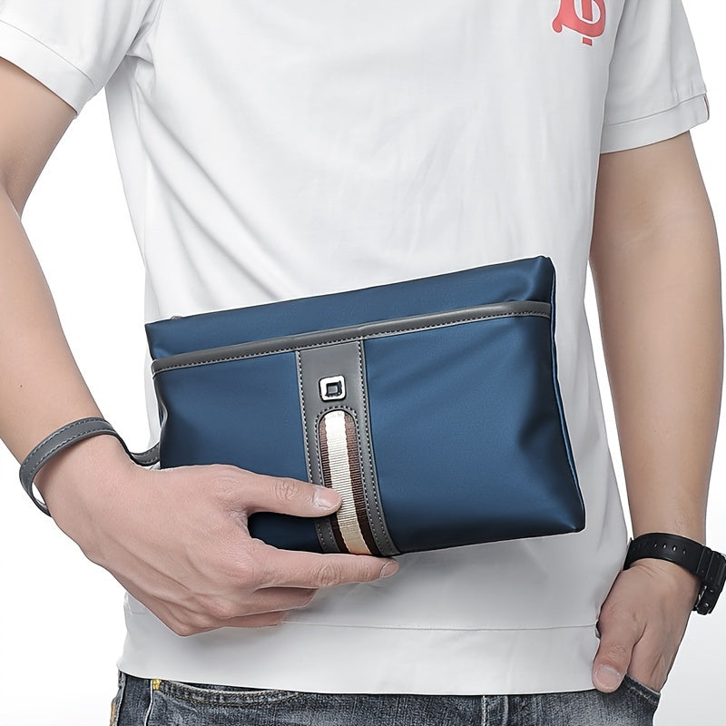 Men's Business Fashionable Envelope Bag Large Capacity Handbag Oxford Cloth Clutch Bags, Simple Wrist Bag Phone Cards Keys Storage Bags