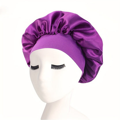 Sleep Bonnet, Soft Silk Bonnet With Elastic Band For Curly Hair, Satin Bonnet For Women Sleep Hair Care, Breathable Silk, Seven Colors Available 1piece Luxury Shower Cap For Women