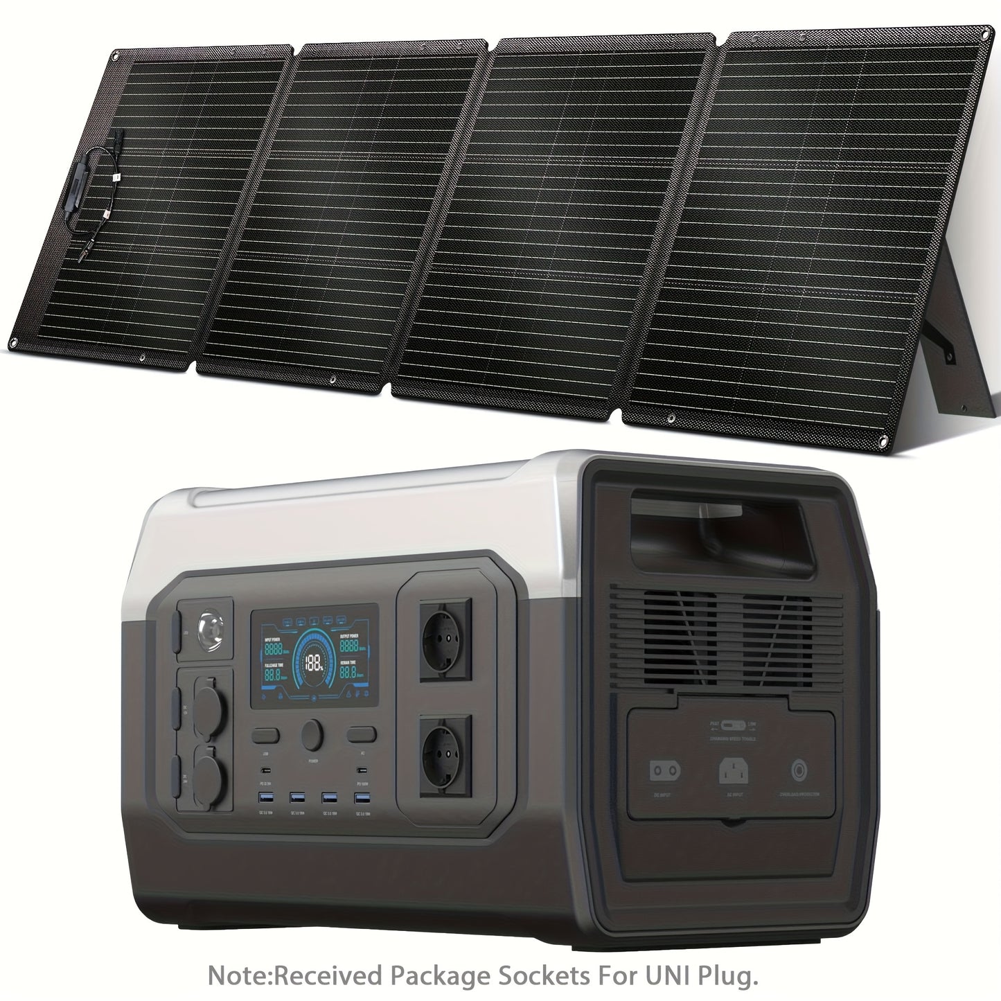 CTOLITY XP1000 1800W Portable Power Station With 200W ETFE Solar Panel, 1024 Wh LFP Battery, Solar Generator For Camping, RV, Travel