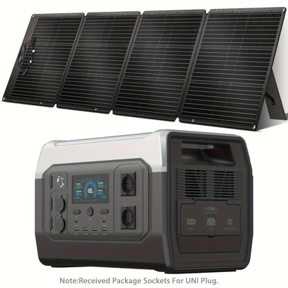 CTOLITY XP1000 1800W Portable Power Station With 200W ETFE Solar Panel, 1024 Wh LFP Battery, Solar Generator For Camping, RV, Travel