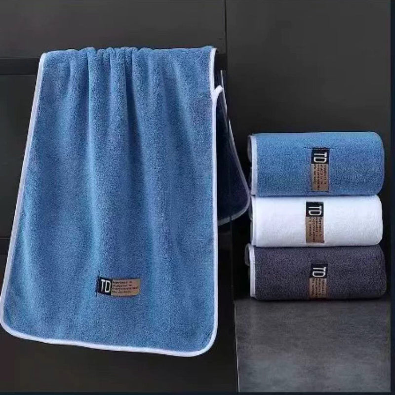 9pcs Large Size Three Colors Super Soft Super Absorbent Bath Towel Set, Blue, White, Gray Composition, Exquisite and Durable, Not Shedding, 5-Star Standard