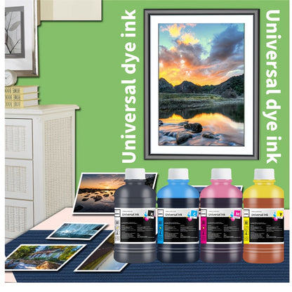 Dye Ink Cartridge Filling for Canon, Epson, HP, and Brother Printers - 250ml/8.45oz Universal Ink Cartridge with 4 Color Options (Black, Blue, Pink, Yellow) for HP 301XL, 302XL, 305XL, 304XL, PG-545, CL-546, 245, 246, 745 - H